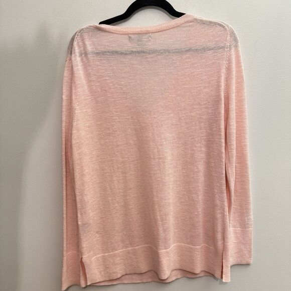 Banana Republic women’s size Small light Pink silk linen long sleeve sweater - Picture 5 of 7